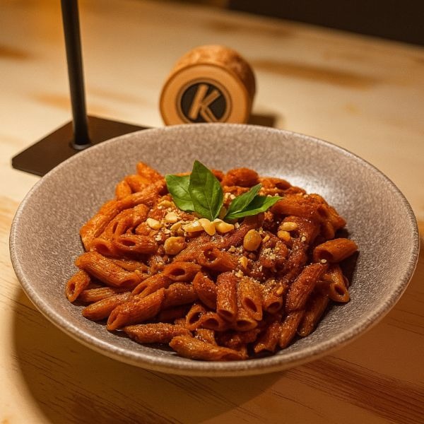 Pepper-Cashew Penne (vegan)